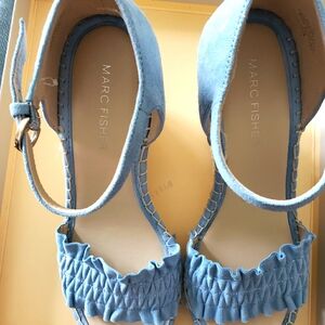 Marc Fisher Blue Suede Sandals